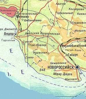 Карты Черноморского побережья Краснодарского края