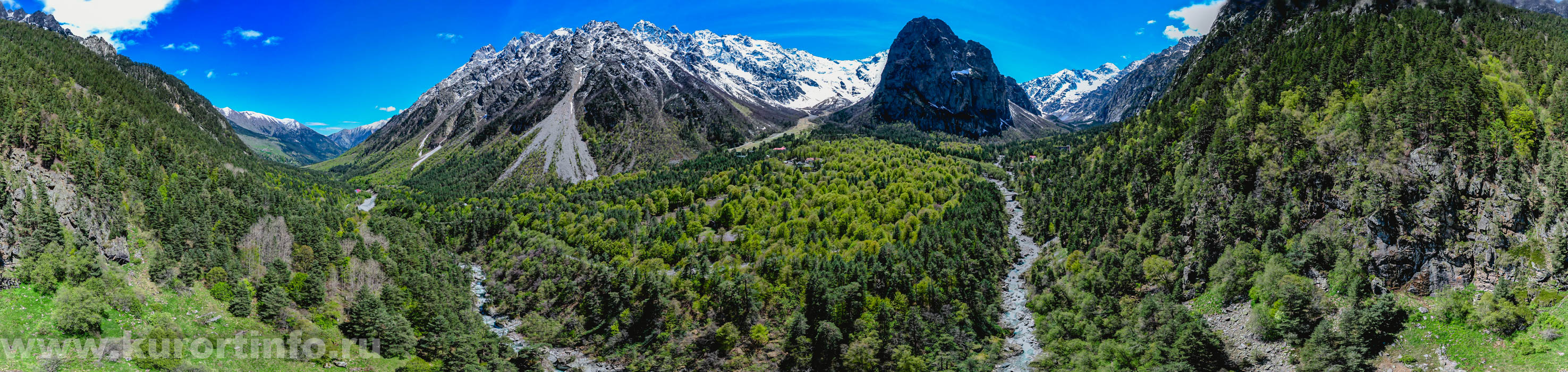 Фото панорама Цей - Осетия, гора Монах вид из святилища Реком